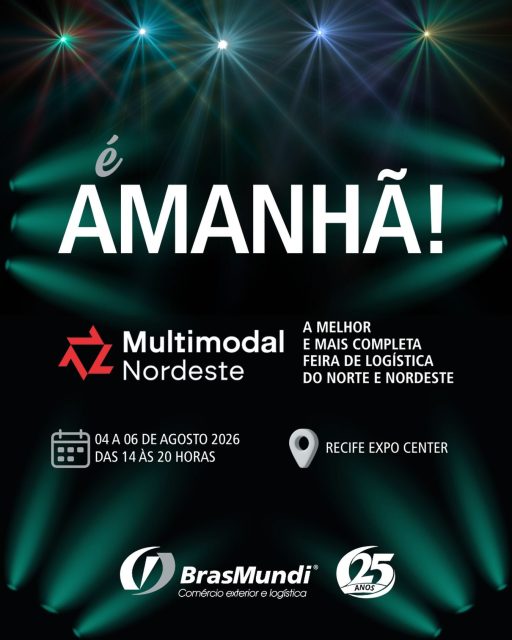 Está chegando a hora!
A partir de amanhã, a gente se encontra na Multimodal Nordeste 2026, a maior e mais completa feira de logística do Norte e Nordeste do Brasil! 

📍Recife Expo Center
📅 04 a 06 de agosto
📌 Rua B • Estande 38

Você é nosso convidado para conhecer de perto as soluções integradas que fazem da BrasMundi uma das principais referências em operações logísticas B2B no Nordeste há 25 anos.

Passe no nosso estande, converse com o nosso time e descubra como podemos impulsionar a logística da sua empresa.

BrasMundi. 25 anos ao lado de quem segue em frente.
Faça já seu credenciamento.
Fale com a gente pelo link da bio.