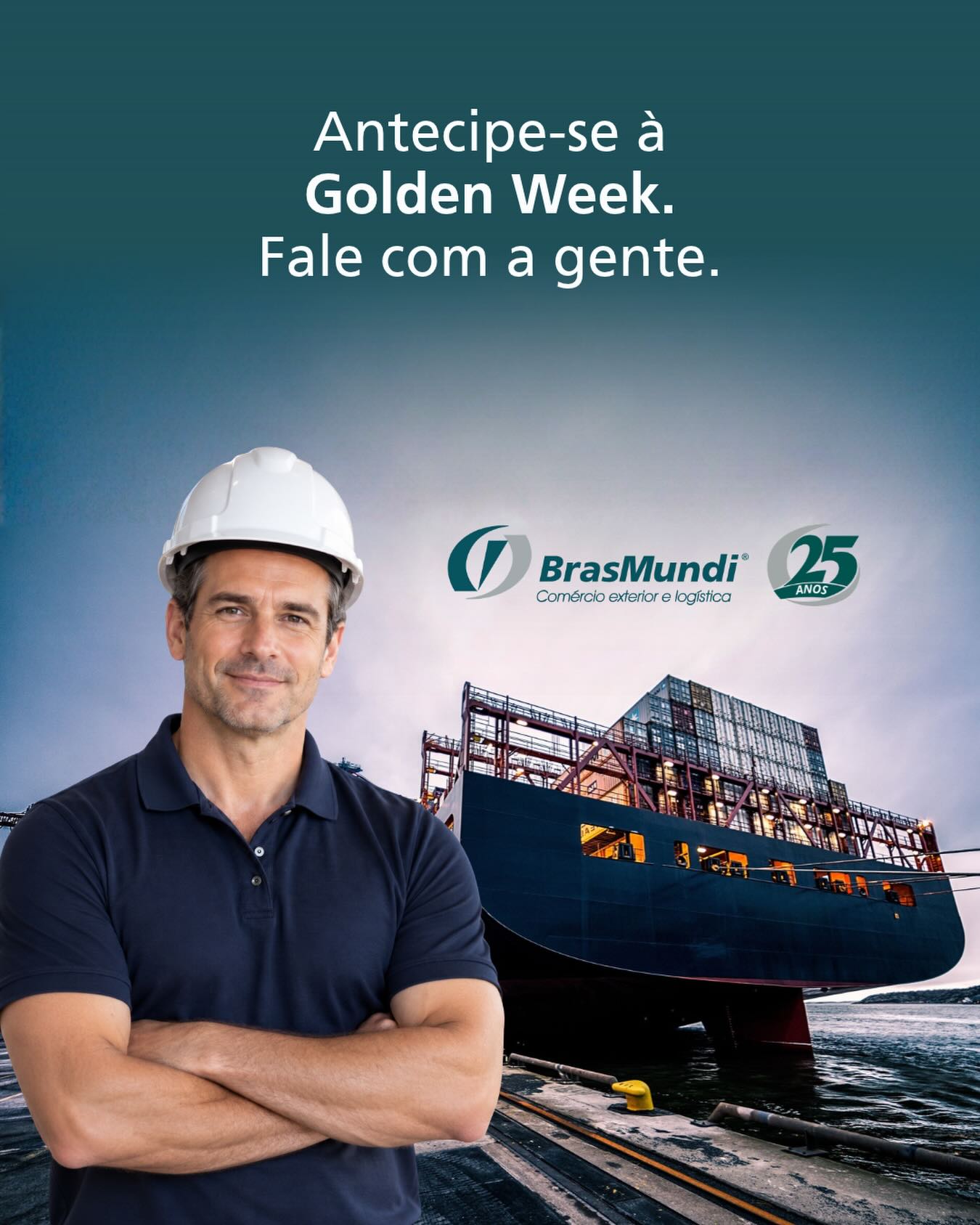 A Golden Week 🇨🇳 está chegando. Ela pode até durar poucos dias, mas os impactos na sua operação podem durar muito mais.
Redução de atividades, aumento da demanda antes do feriado, pressão sobre espaços e possíveis atrasos exigem planejamento antecipado para quem não pode parar.
Na BrasMundi, ajudamos sua empresa a se preparar com estratégia, previsibilidade e soluções logísticas pensadas para manter sua carga em movimento.
Não espere a operação apertar para agir. Antecipe seus embarques e planeje agora.
Fique atento! A Golden Week 2026 será de de 01 a 07 de outubro.
📲 Fale com a gente, prepare sua logística para a Golden Week e siga em frente.
Entre em contato pelo link da BIO. 
BrasMundi. 25 anos ao lado de quem segue em frente.
