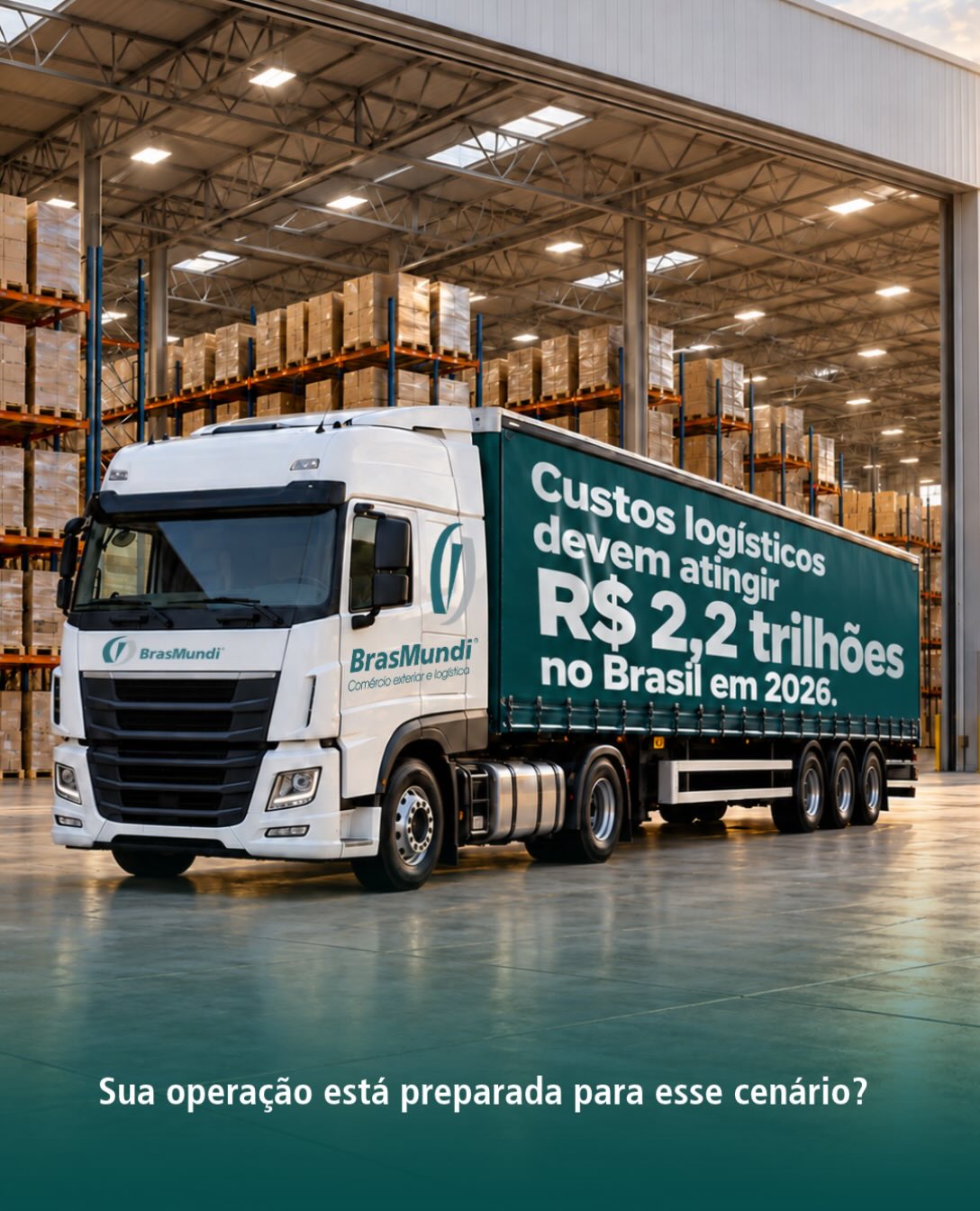 Segundo estimativa do Instituto de Logística e Supply Chain (ILOS), as despesas com transporte, armazenagem e manutenção de estoques devem representar 16,1% do PIB brasileiro neste ano.
Para as empresas, esse cenário reforça a necessidade de olhar com atenção para cada etapa da operação. Atrasos, estoques mal dimensionados e processos pouco integrados podem pressionar as margens e comprometer a competitividade.
Planejar rotas, integrar processos e dar previsibilidade às operações são decisões cada vez mais estratégicas.
É nesse contexto que a BrasMundi une planejamento e soluções logísticas integradas para conectar sua empresa a novas oportunidades, com foco em eficiência e nas necessidades do seu negócio.
Mais que armazenagem e transporte, logística integrada de ponta a ponta. Além de uma central de distribuição estrategicamente localizada a apenas 10 minutos do Complexo Industrial e Portuário de SUAPE.
Sua empresa está buscando mais eficiência na operação logística? Fale com a nossa equipe e conheça as soluções da BrasMundi. 25 anos ao lado de quem seguer em frente.
Fonte: ILOS. Valores projetados para 2026.
#BrasMundi #logística #operadorlogistico #planejamentologístico #supplychain